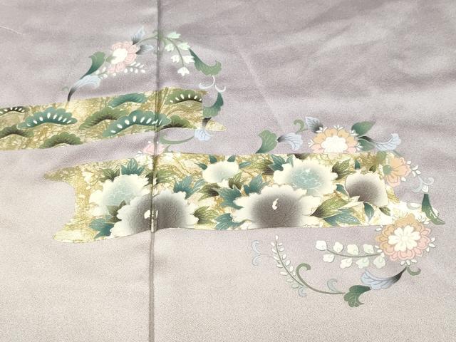 平和屋着物■訪問着　更紗花文　吹き寄せ文　暈し染め　金彩　正絹　逸品　CABH9590ev
