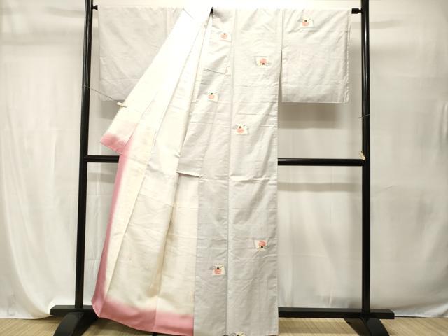 平和屋着物■上質な紬　色紙重ね　成り物　正絹　逸品　CABH9598ev