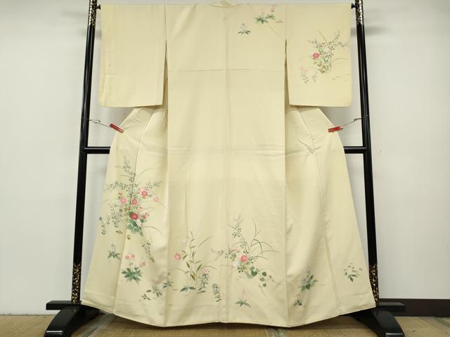平和屋着物●訪問着　草花文　正絹　逸品　CABH9601ut