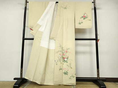 平和屋着物●訪問着　草花文　正絹　逸品　CABH9601ut