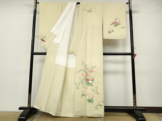 平和屋着物●訪問着　草花文　正絹　逸品　CABH9601ut