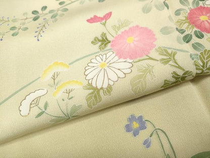平和屋着物●訪問着　草花文　正絹　逸品　CABH9601ut