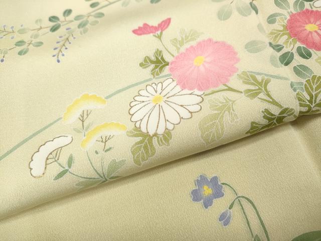 平和屋着物●訪問着　草花文　正絹　逸品　CABH9601ut
