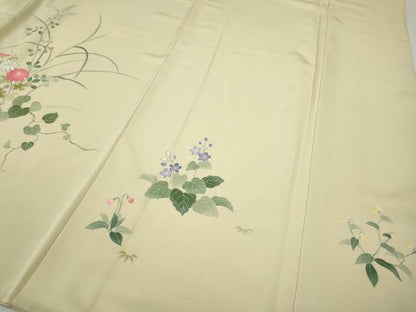 平和屋着物●訪問着　草花文　正絹　逸品　CABH9601ut