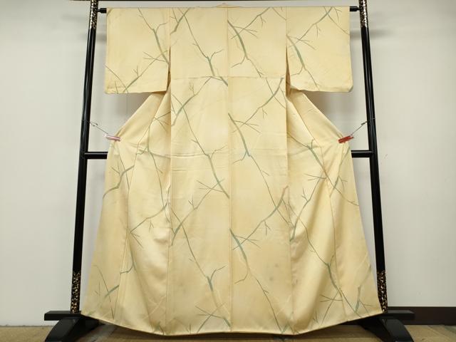 平和屋着物●上質な小紋　枝　地紋起こし　正絹　逸品　CABH9605ut