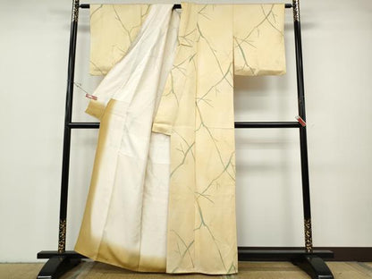 平和屋着物●上質な小紋　枝　地紋起こし　正絹　逸品　CABH9605ut