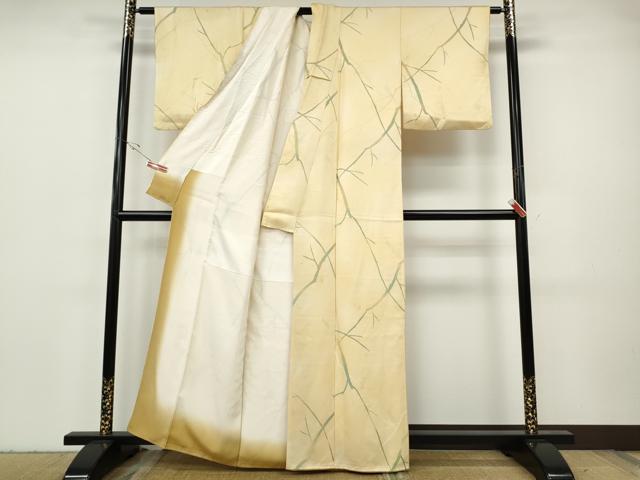 平和屋着物●上質な小紋　枝　地紋起こし　正絹　逸品　CABH9605ut