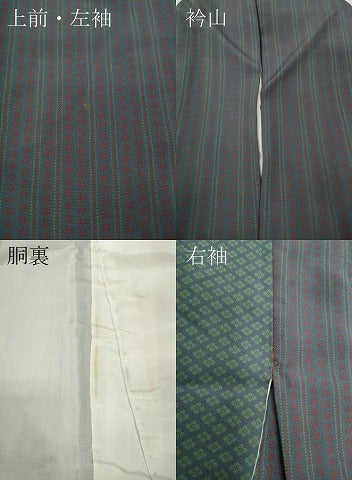 平和屋着物●上質な小紋　花菱間道　正絹　逸品　CABH9610ut