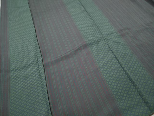 平和屋着物●上質な小紋　花菱間道　正絹　逸品　CABH9610ut