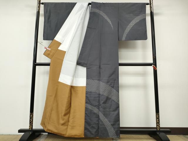 平和屋着物●訪問着　本場大島紬　刺し子　青海波七宝文　正絹　逸品　CABH9613ut