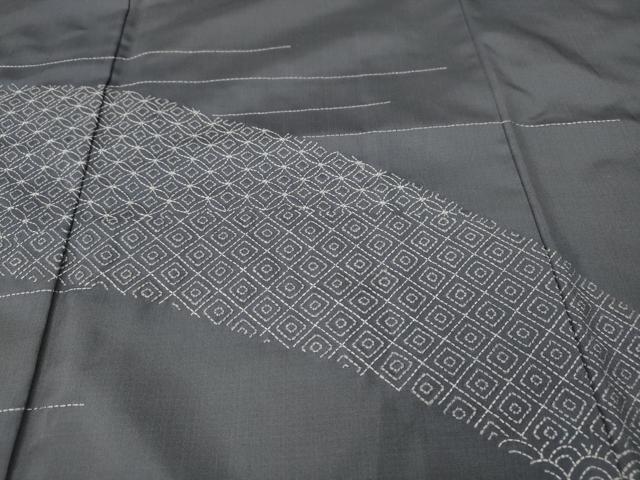 平和屋着物●訪問着　本場大島紬　刺し子　青海波七宝文　正絹　逸品　CABH9613ut