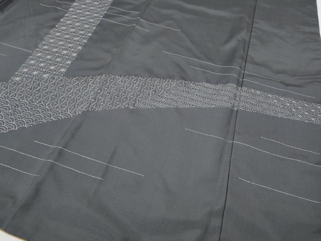 平和屋着物●訪問着　本場大島紬　刺し子　青海波七宝文　正絹　逸品　CABH9613ut