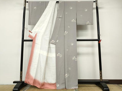 平和屋着物●上質な小紋　友禅　草花丸文　正絹　逸品　CABH9614ut