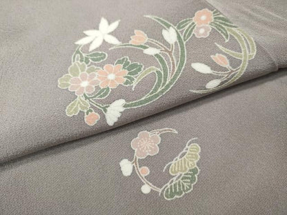 平和屋着物●上質な小紋　友禅　草花丸文　正絹　逸品　CABH9614ut