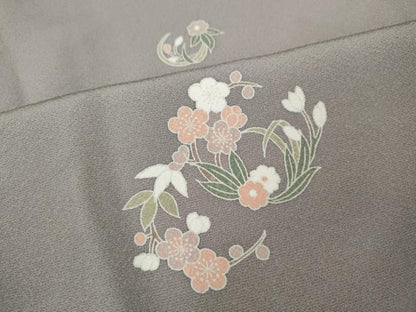 平和屋着物●上質な小紋　友禅　草花丸文　正絹　逸品　CABH9614ut
