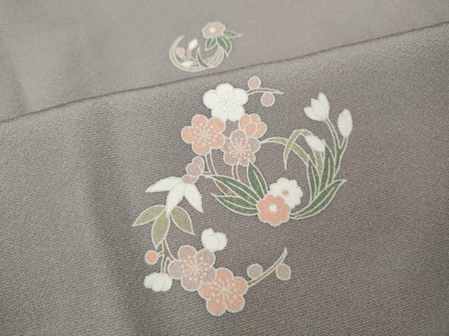 平和屋着物●上質な小紋　友禅　草花丸文　正絹　逸品　CABH9614ut