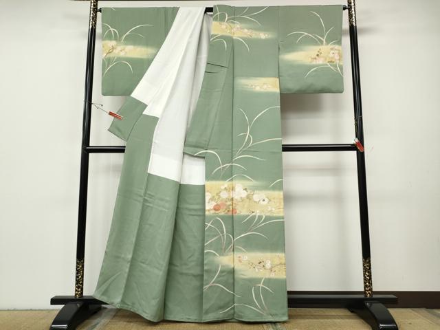 平和屋着物●訪問着　枝花文　暈し染め　金彩　正絹　逸品　CABH9618ut