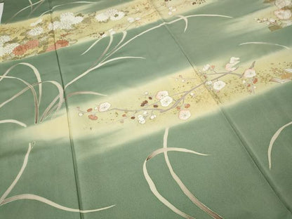 平和屋着物●訪問着　枝花文　暈し染め　金彩　正絹　逸品　CABH9618ut