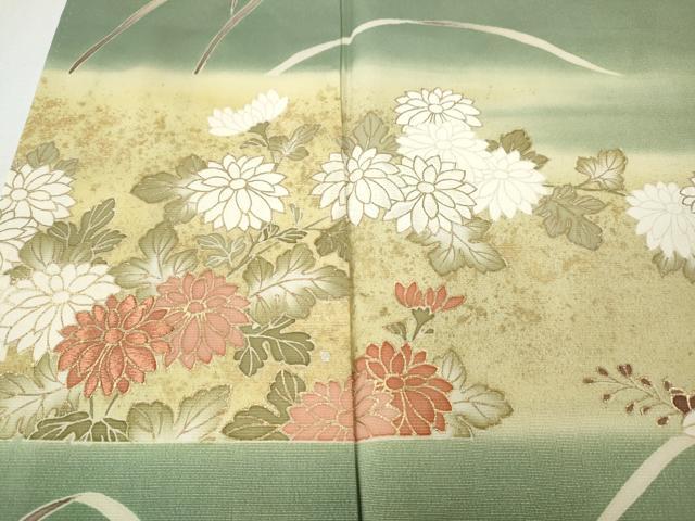 平和屋着物●訪問着　枝花文　暈し染め　金彩　正絹　逸品　CABH9618ut