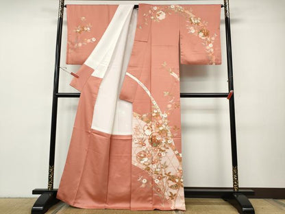 平和屋着物●訪問着　雪輪枝花文　金彩　正絹　逸品　CABH9620ut