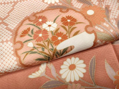 平和屋着物●訪問着　雪輪枝花文　金彩　正絹　逸品　CABH9620ut