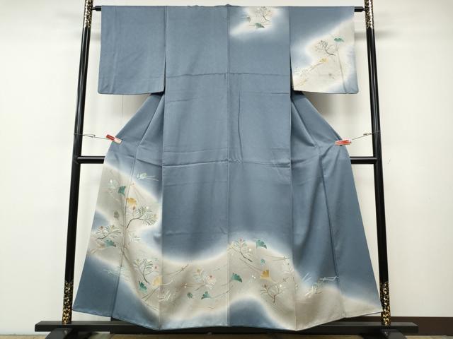 平和屋着物●訪問着　こぼれ松葉　まつぼっくり　暈し染め　金彩　正絹　逸品　CABH9623ut