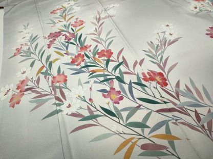 平和屋着物●訪問着　友禅　作家物　草花文　暈し染め　正絹　逸品　CABH9624ut