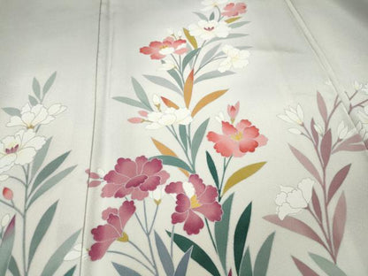 平和屋着物●訪問着　友禅　作家物　草花文　暈し染め　正絹　逸品　CABH9624ut