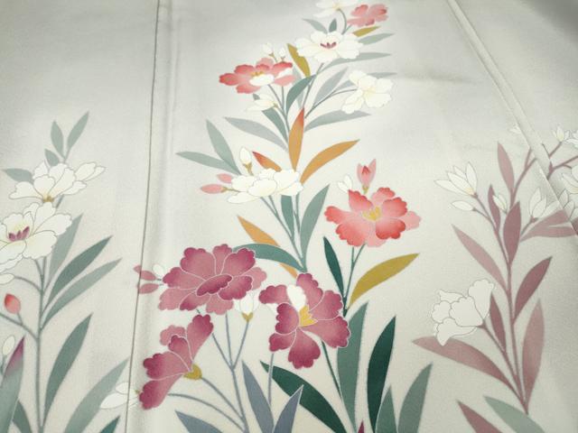 平和屋着物●訪問着　友禅　作家物　草花文　暈し染め　正絹　逸品　CABH9624ut