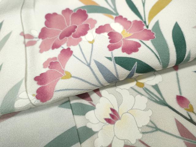 平和屋着物●訪問着　友禅　作家物　草花文　暈し染め　正絹　逸品　CABH9624ut