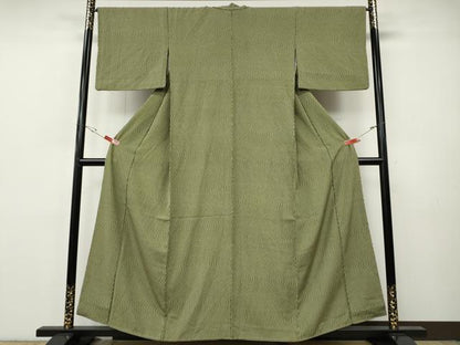 平和屋着物●上質な小紋　縞　正絹　逸品　CABH9626ut