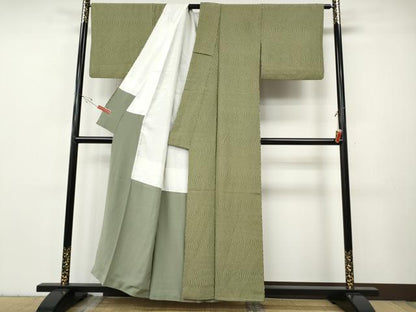 平和屋着物●上質な小紋　縞　正絹　逸品　CABH9626ut