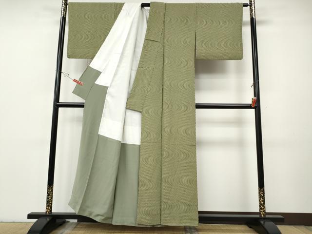 平和屋着物●上質な小紋　縞　正絹　逸品　CABH9626ut