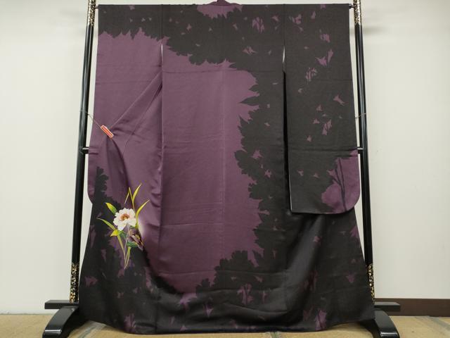 平和屋着物●豪華振袖　草花文　シルエット　蛍暈し　金通し地　正絹　逸品　CABH9627ut