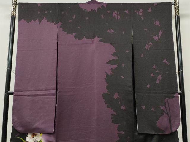 平和屋着物●豪華振袖　草花文　シルエット　蛍暈し　金通し地　正絹　逸品　CABH9627ut