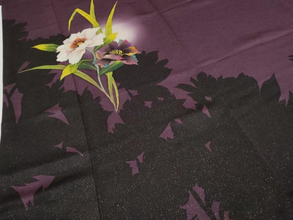 平和屋着物●豪華振袖　草花文　シルエット　蛍暈し　金通し地　正絹　逸品　CABH9627ut