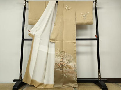 平和屋着物●訪問着　籬草花文　暈し染め　金彩　ますいわ屋扱い　正絹　逸品　CABH9629ut