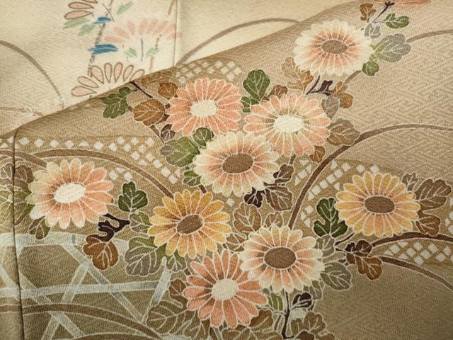 平和屋着物●訪問着　籬草花文　暈し染め　金彩　ますいわ屋扱い　正絹　逸品　CABH9629ut