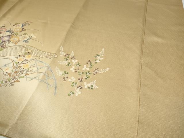 平和屋着物●訪問着　籬草花文　暈し染め　金彩　ますいわ屋扱い　正絹　逸品　CABH9629ut