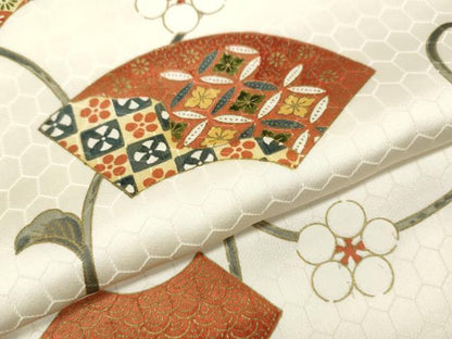 平和屋着物●上質な小紋　地紙蔦の葉花文　金彩　正絹　逸品　CABH9631ut