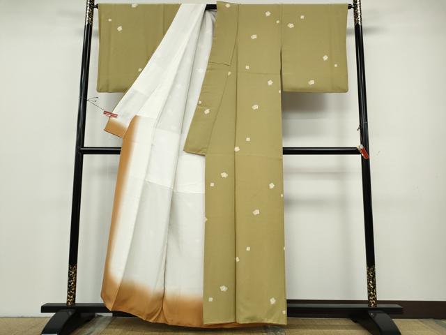 平和屋着物●上質な小紋　色紙重ね雪輪文　正絹　逸品　CABH9632ut