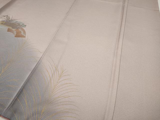 平和屋着物●訪問着　刺繍　地紙草花文　暈し染め　金銀彩　正絹　逸品　CABH9635ut
