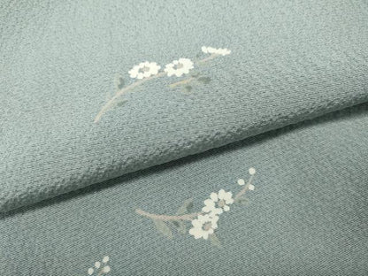 平和屋着物●上質な小紋　芝草花文　正絹　逸品　CABH9640ut