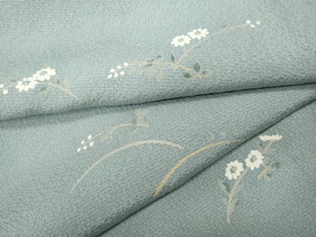 平和屋着物●上質な小紋　芝草花文　正絹　逸品　CABH9640ut