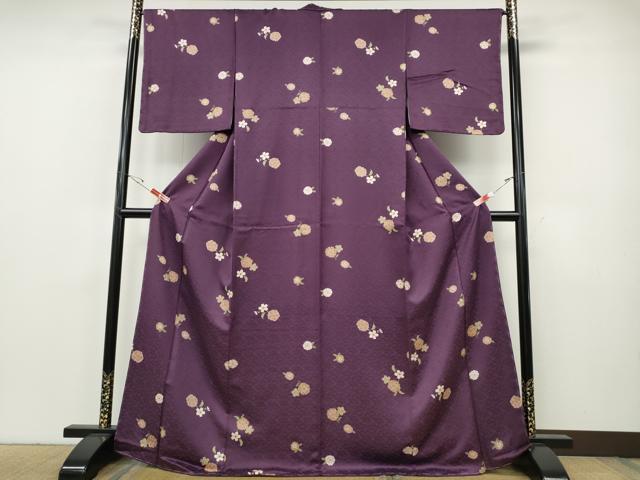 平和屋着物●上質な小紋　舞桜文　正絹　逸品　CABH9641ut