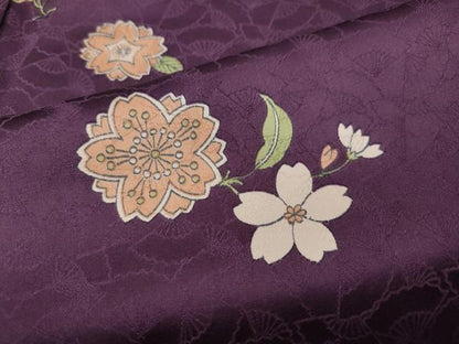 平和屋着物●上質な小紋　舞桜文　正絹　逸品　CABH9641ut