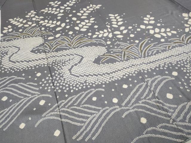 平和屋着物●訪問着　総絞り　流水草葉文　金彩　正絹　逸品　CABH9644ut
