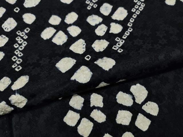平和屋着物●訪問着　総絞り　枝花文　黒地　正絹　逸品　CABH9646ut