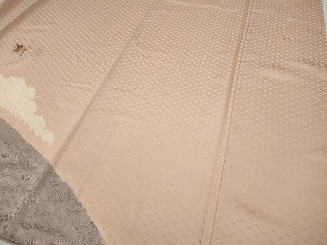 平和屋着物●訪問着　刺繍　雲重ね花文　金銀彩　正絹　逸品　CABH9648ut