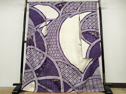 平和屋着物●豪華振袖　総絞り　吉祥文　金彩　正絹　逸品　CABH9650ut